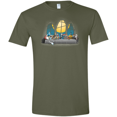 T-Shirts Military Green / S Dinner Before Christmas Men's Semi-Fitted Softstyle