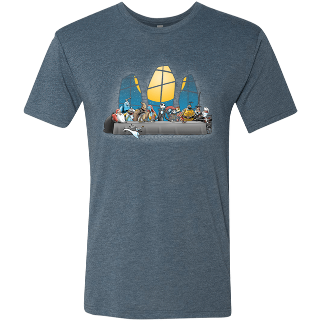T-Shirts Indigo / S Dinner Before Christmas Men's Triblend T-Shirt