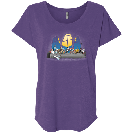 T-Shirts Purple Rush / X-Small Dinner Before Christmas Triblend Dolman Sleeve