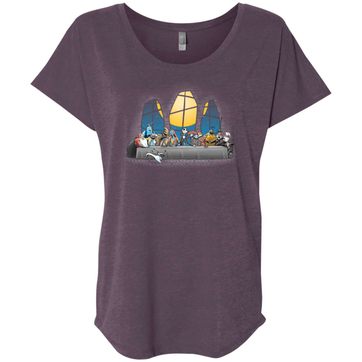 T-Shirts Vintage Purple / X-Small Dinner Before Christmas Triblend Dolman Sleeve