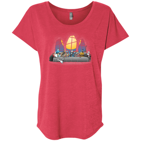 T-Shirts Vintage Red / X-Small Dinner Before Christmas Triblend Dolman Sleeve