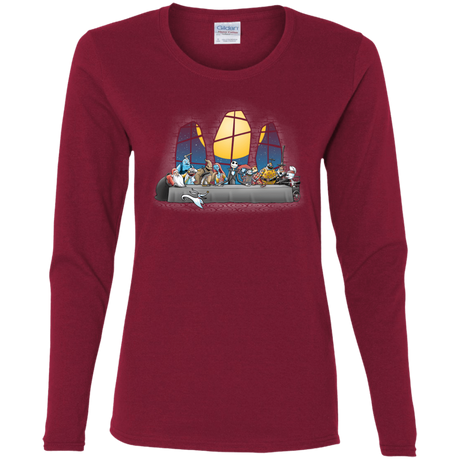 T-Shirts Cardinal / S Dinner Before Christmas Women's Long Sleeve T-Shirt