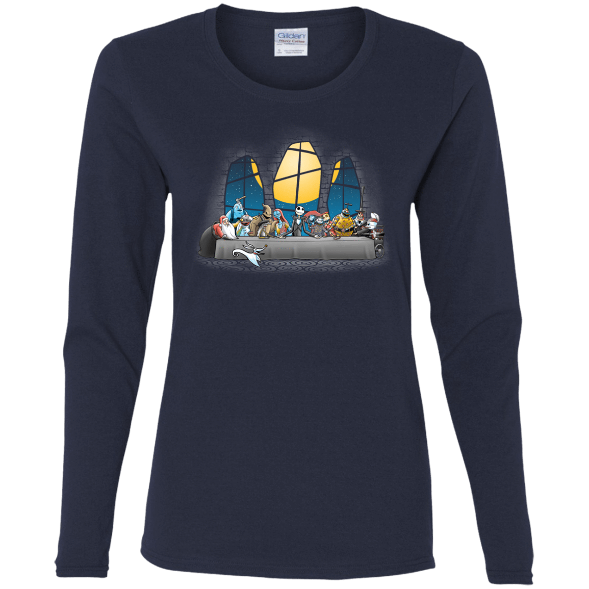 T-Shirts Navy / S Dinner Before Christmas Women's Long Sleeve T-Shirt