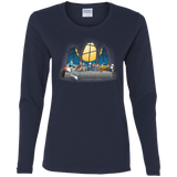 T-Shirts Navy / S Dinner Before Christmas Women's Long Sleeve T-Shirt