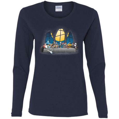 T-Shirts Navy / S Dinner Before Christmas Women's Long Sleeve T-Shirt