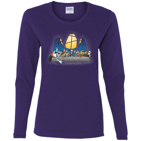 T-Shirts Purple / S Dinner Before Christmas Women's Long Sleeve T-Shirt