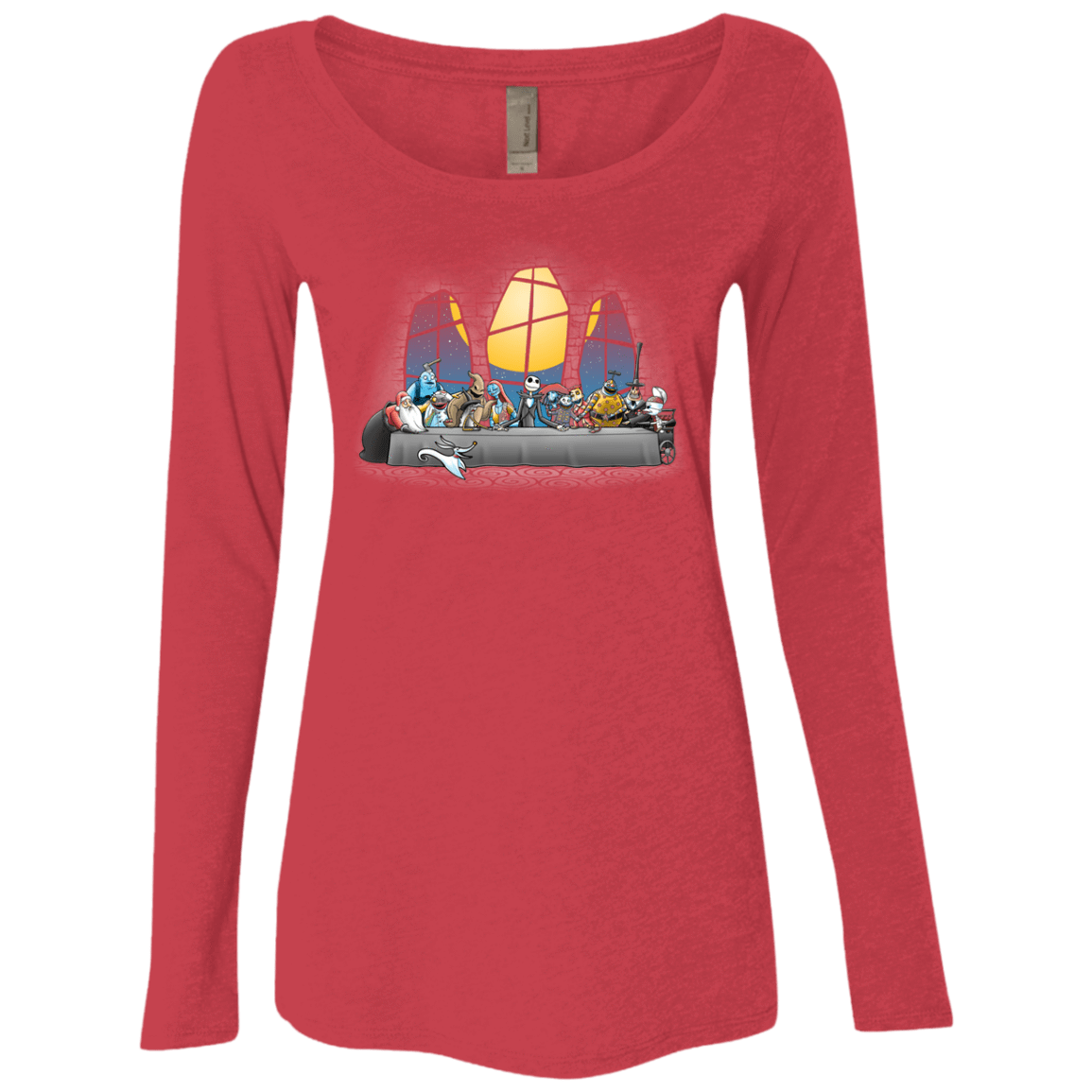 T-Shirts Vintage Red / S Dinner Before Christmas Women's Triblend Long Sleeve Shirt