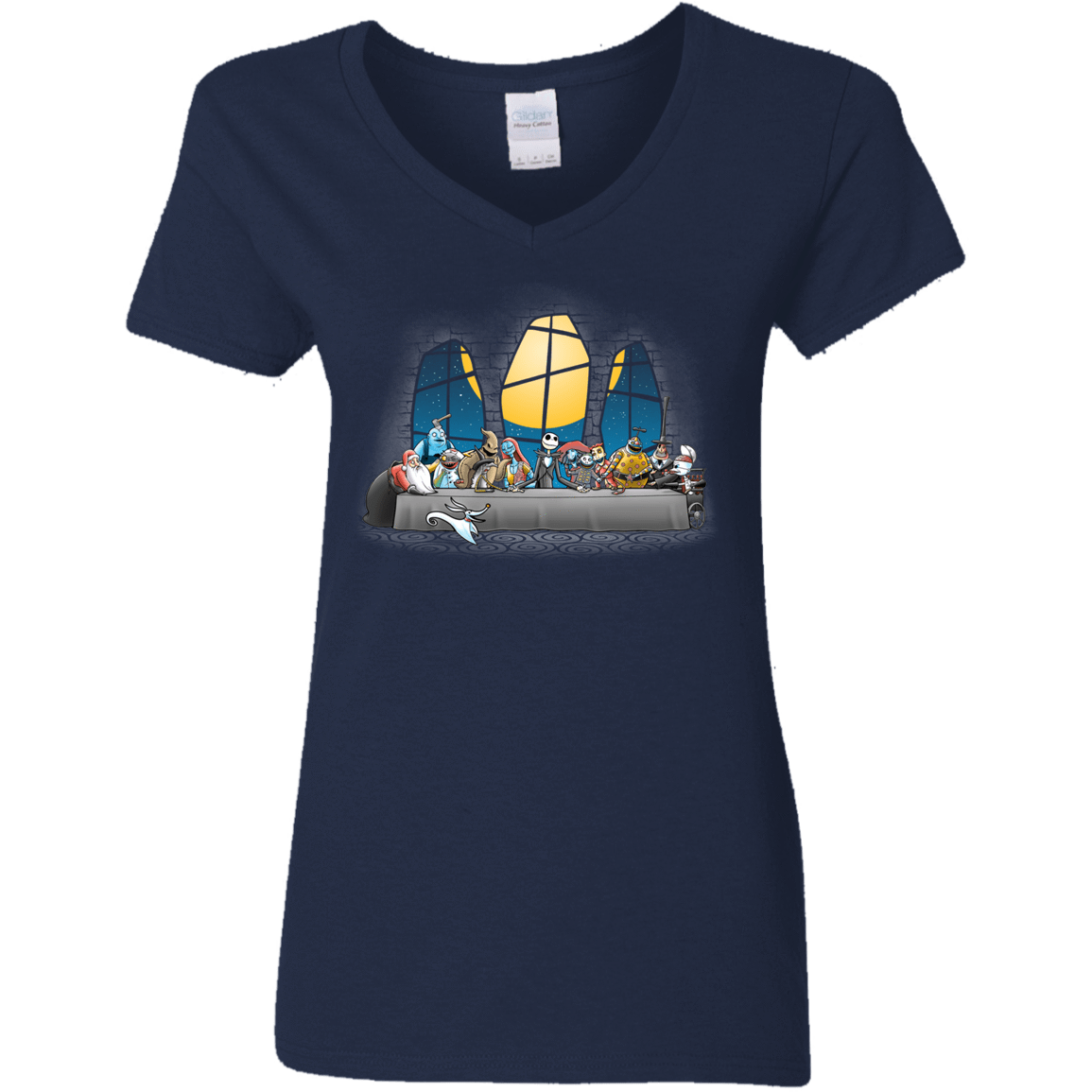 T-Shirts Navy / S Dinner Before Christmas Women's V-Neck T-Shirt