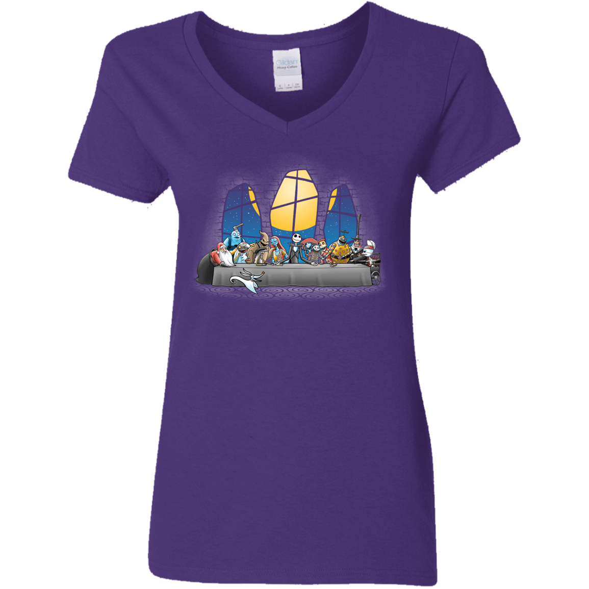 T-Shirts Purple / S Dinner Before Christmas Women's V-Neck T-Shirt