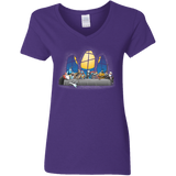 T-Shirts Purple / S Dinner Before Christmas Women's V-Neck T-Shirt