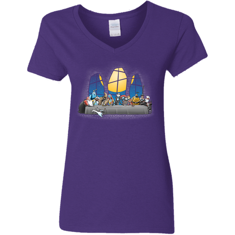 T-Shirts Purple / S Dinner Before Christmas Women's V-Neck T-Shirt