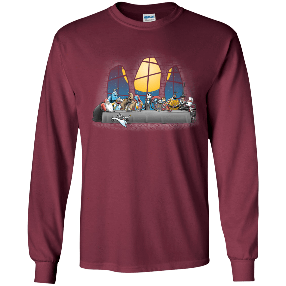 T-Shirts Maroon / YS Dinner Before Christmas Youth Long Sleeve T-Shirt