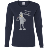 T-Shirts Navy / S Disappointed Women's Long Sleeve T-Shirt