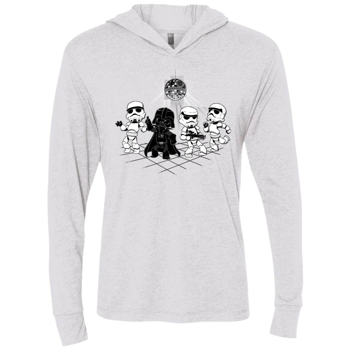 T-Shirts Heather White / X-Small Disco Dark Side Triblend Long Sleeve Hoodie Tee