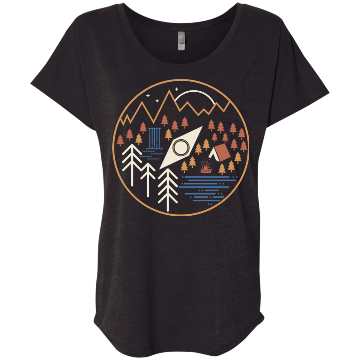 T-Shirts Vintage Black / X-Small Discover Camping Triblend Dolman Sleeve