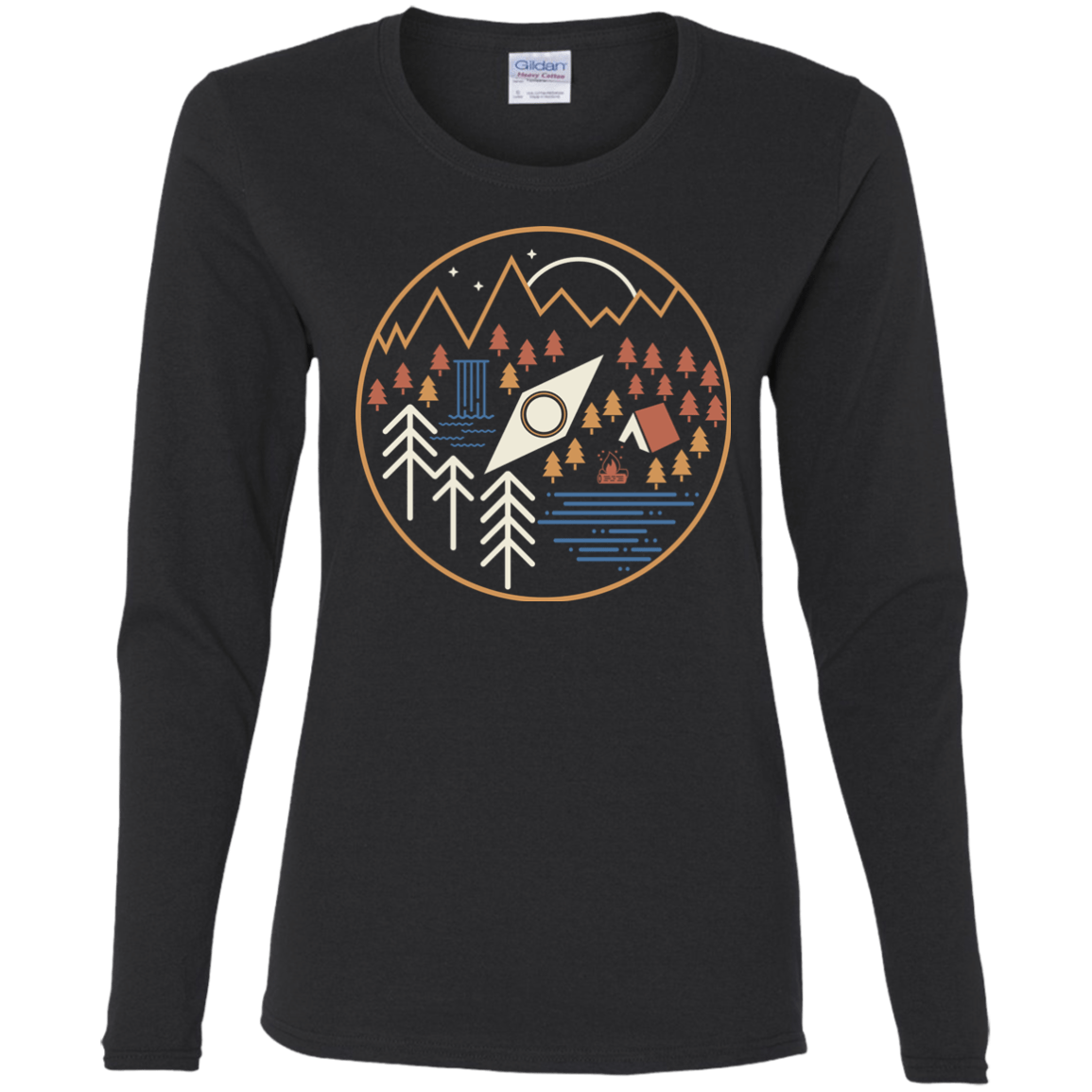 T-Shirts Black / S Discover Camping Women's Long Sleeve T-Shirt