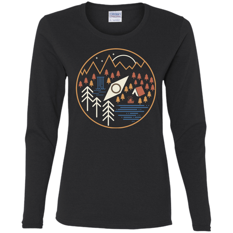 T-Shirts Black / S Discover Camping Women's Long Sleeve T-Shirt