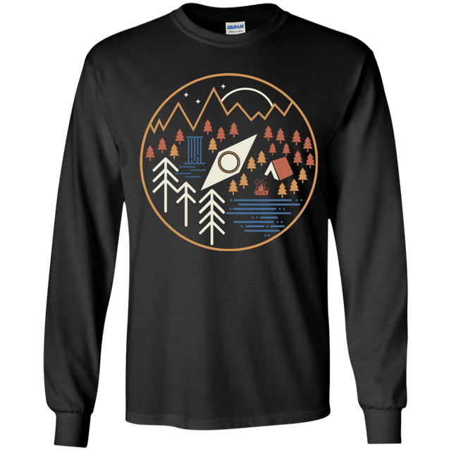 T-Shirts Black / YS Discover Camping Youth Long Sleeve T-Shirt