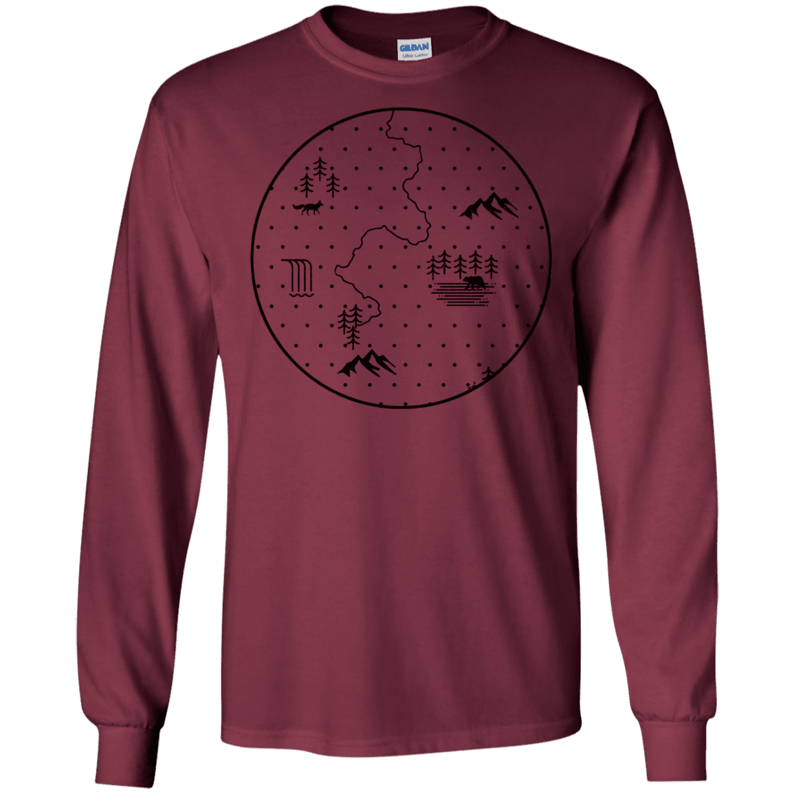 T-Shirts Maroon / S Discovering Nature Men's Long Sleeve T-Shirt