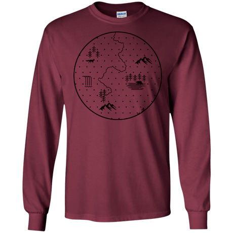 T-Shirts Maroon / S Discovering Nature Men's Long Sleeve T-Shirt