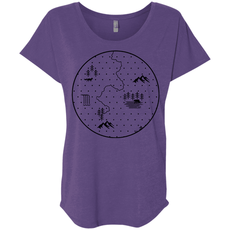 T-Shirts Purple Rush / X-Small Discovering Nature Triblend Dolman Sleeve
