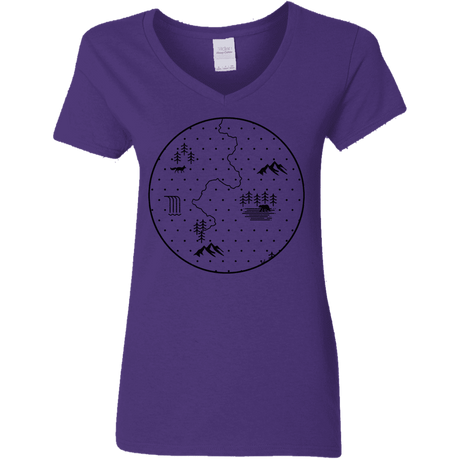 T-Shirts Purple / S Discovering Nature Women's V-Neck T-Shirt