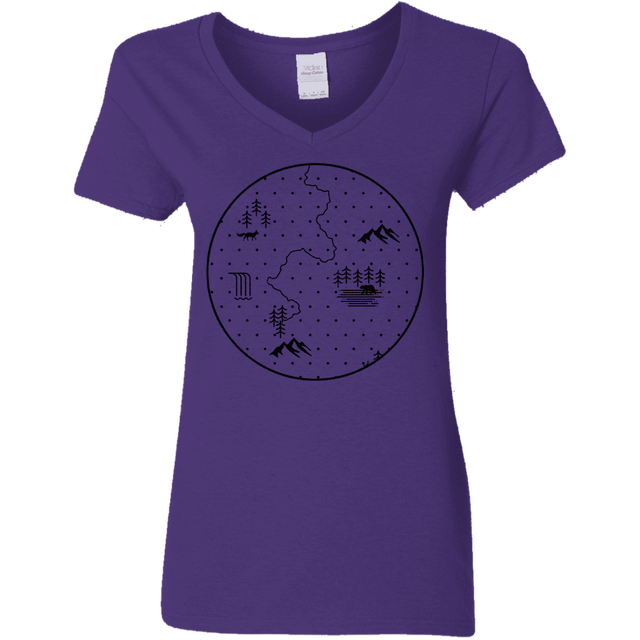 T-Shirts Purple / S Discovering Nature Women's V-Neck T-Shirt