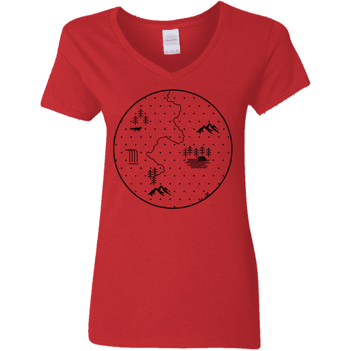 T-Shirts Red / S Discovering Nature Women's V-Neck T-Shirt