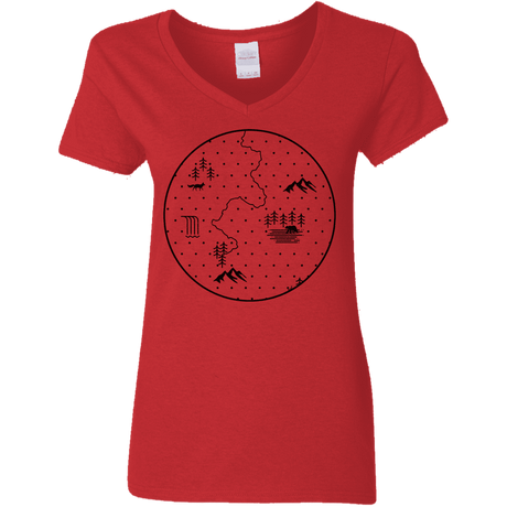 T-Shirts Red / S Discovering Nature Women's V-Neck T-Shirt