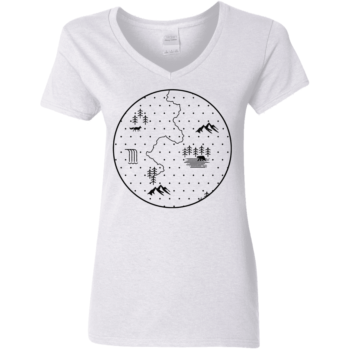 T-Shirts White / S Discovering Nature Women's V-Neck T-Shirt