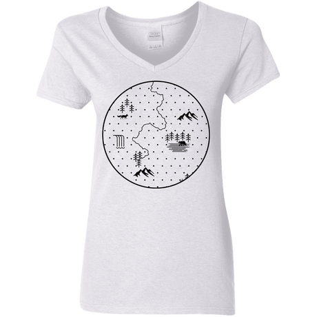 T-Shirts White / S Discovering Nature Women's V-Neck T-Shirt