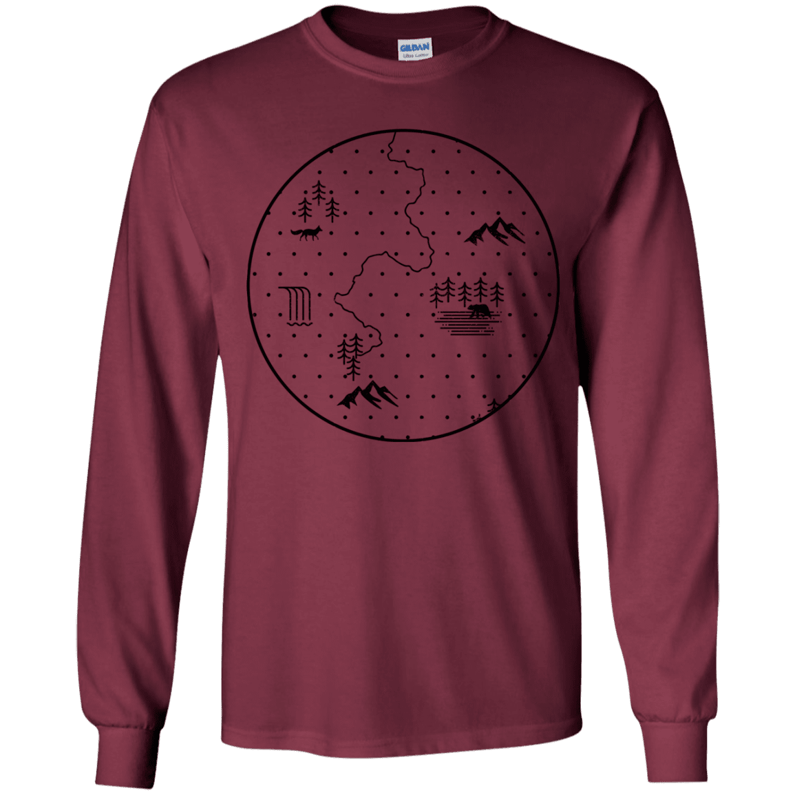 T-Shirts Maroon / YS Discovering Nature Youth Long Sleeve T-Shirt