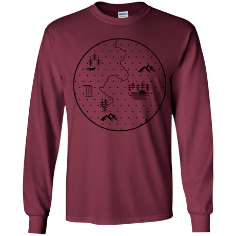 T-Shirts Maroon / YS Discovering Nature Youth Long Sleeve T-Shirt