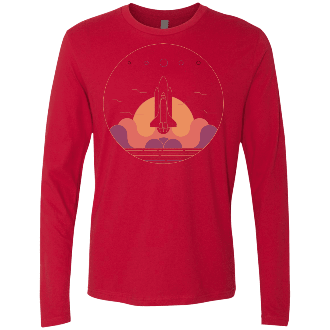 T-Shirts Red / S Discovery Star Men's Premium Long Sleeve