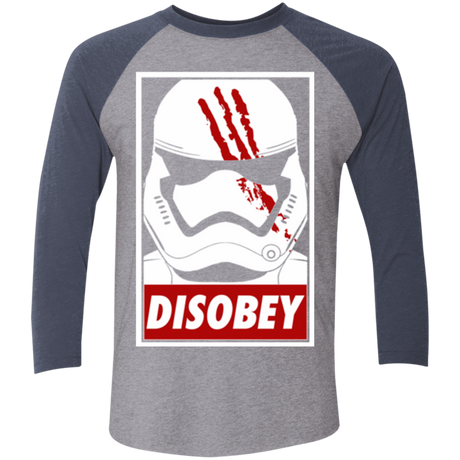 T-Shirts Premium Heather/ Vintage Navy / X-Small Disobey Men's Triblend 3/4 Sleeve