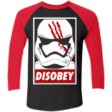 T-Shirts Vintage Black/Vintage Red / X-Small Disobey Men's Triblend 3/4 Sleeve