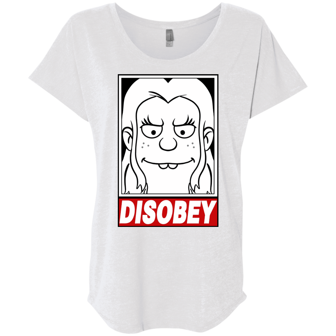 T-Shirts Heather White / X-Small Disobey Triblend Dolman Sleeve