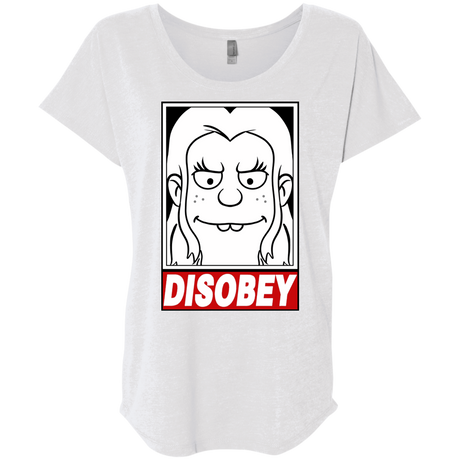 T-Shirts Heather White / X-Small Disobey Triblend Dolman Sleeve