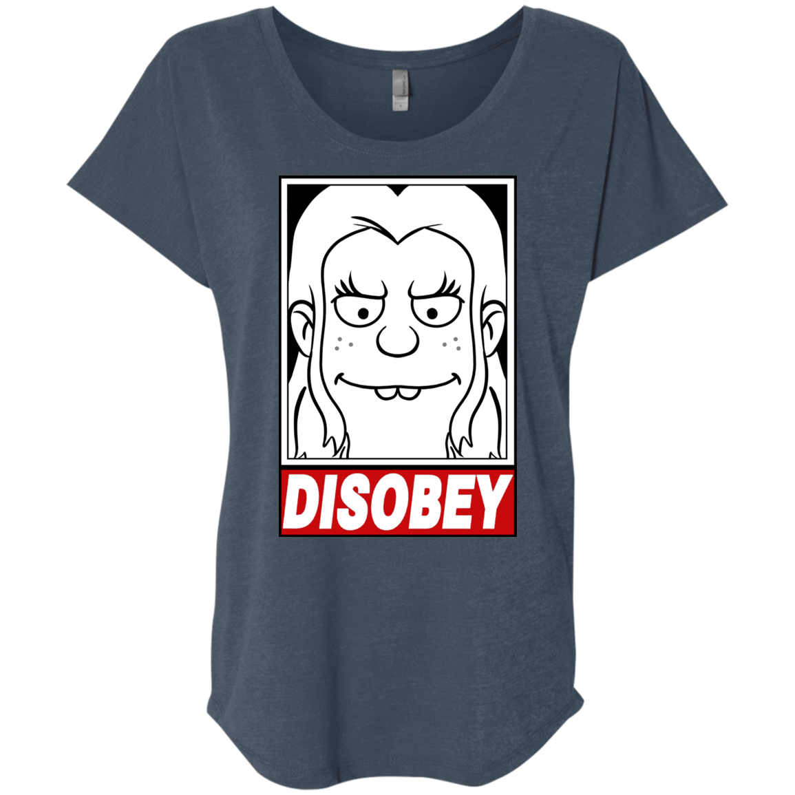 T-Shirts Indigo / X-Small Disobey Triblend Dolman Sleeve