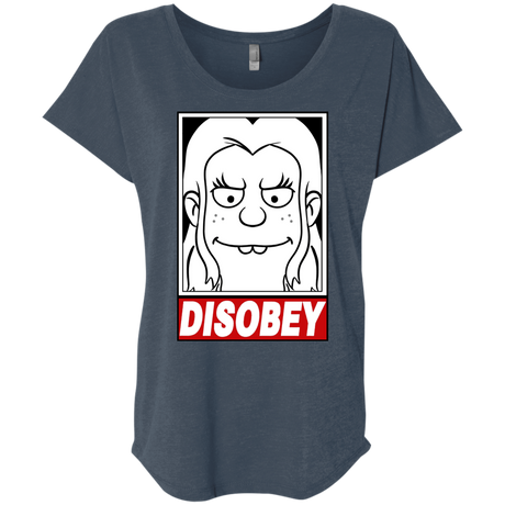 T-Shirts Indigo / X-Small Disobey Triblend Dolman Sleeve