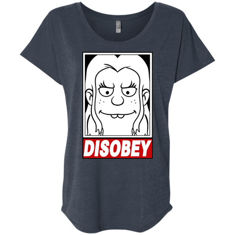 T-Shirts Vintage Navy / X-Small Disobey Triblend Dolman Sleeve