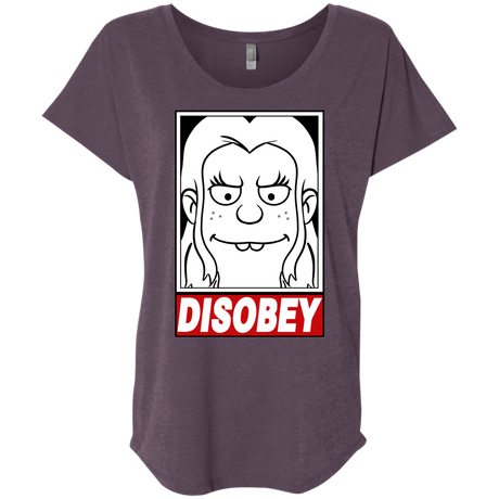 T-Shirts Vintage Purple / X-Small Disobey Triblend Dolman Sleeve