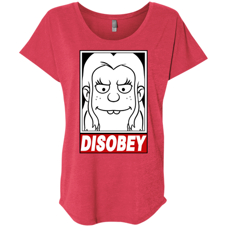 T-Shirts Vintage Red / X-Small Disobey Triblend Dolman Sleeve
