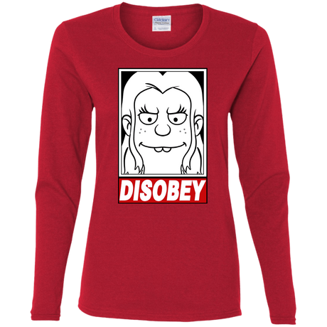 T-Shirts Red / S Disobey Women's Long Sleeve T-Shirt