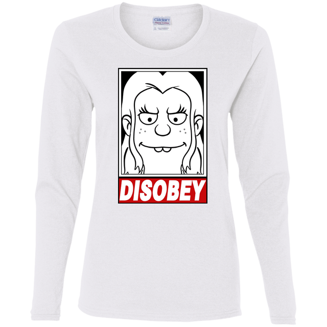 T-Shirts White / S Disobey Women's Long Sleeve T-Shirt