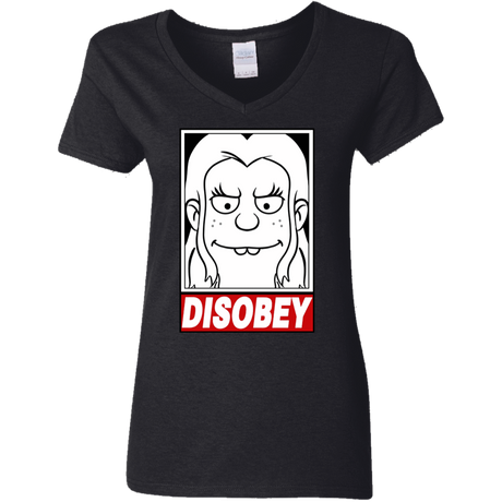 T-Shirts Black / S Disobey Women's V-Neck T-Shirt