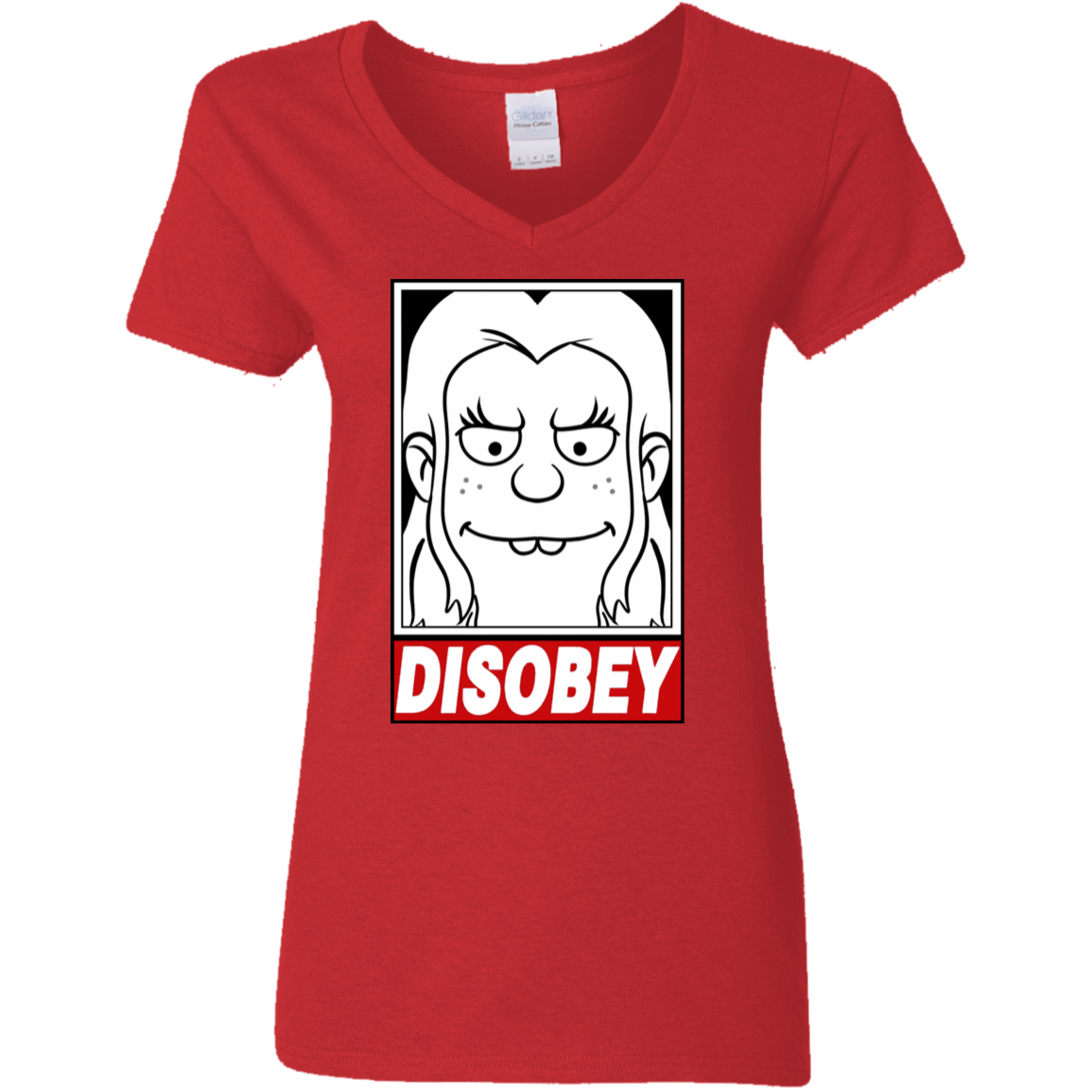 T-Shirts Red / S Disobey Women's V-Neck T-Shirt