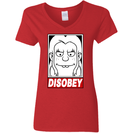 T-Shirts Red / S Disobey Women's V-Neck T-Shirt