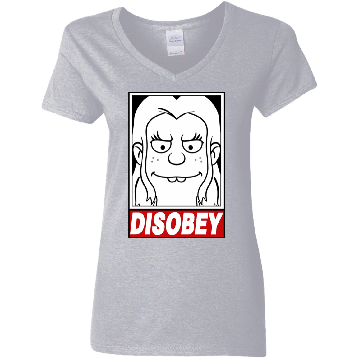 T-Shirts Sport Grey / S Disobey Women's V-Neck T-Shirt