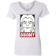 T-Shirts White / S Disobey Women's V-Neck T-Shirt